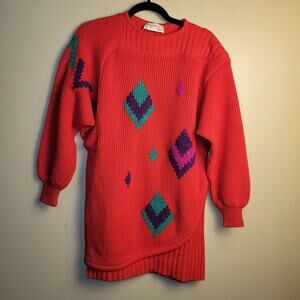 Womens vintage sweater Valentino Size 42 Color Red Wool Blend Germany Heavy